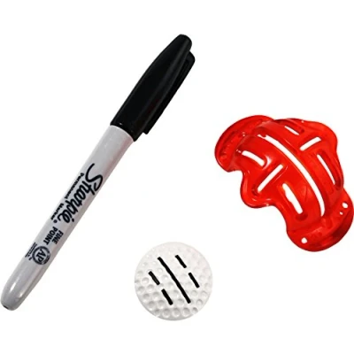Image of Greenkeepers Line M Up Pro Precision Golf Ball Alignment/Identification Tool, Putt Positioning Marker, &amp; Sharpie