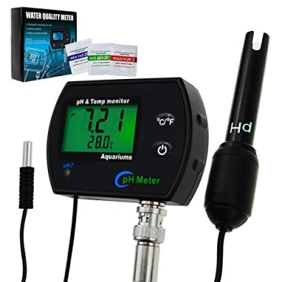 Image of 2 in 1 pH &amp; Temperature Meter Water Quality Tester Replaceable BNC Electrode for Aquariums Hydroponics Tanks Aquaculture Laboratory
