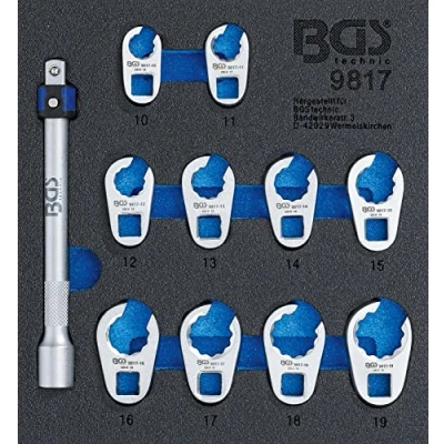 Image of BGS 9817 Tool Tray 1/6: Crowfoot Spanner Set 10 mm (3/8&quot;) 19 11 pcs.