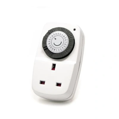 Image of Defender Mini 24 Hour Segment Timer Switch Energy Saver Standard Size Plug in Socket Set 240v 3 Pin with Programmable Time Controller