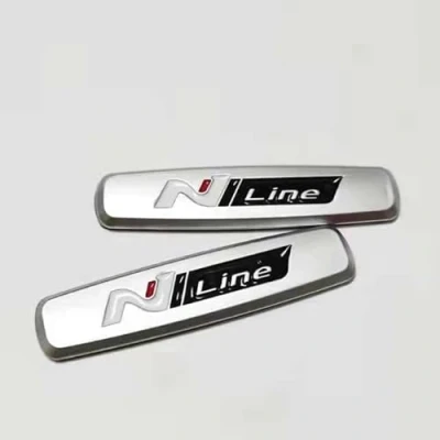 Image of Yuzhao For Hyundai Kona Tucson Rear Trunk Car Seat Back N Line Logo Decal Emblem Decoration Stickers 2PCS, Black