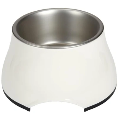 Image of Dogit 2 in 1 Elevated Dish/ Bowl, 300 ml Capacity, White/ Cream