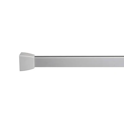 Image of Professional Angled Shower Rail with Hooks &amp; Gliders, Profile 800, 1200m, in Silver Croydex