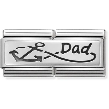 Image of Nomination Silver Double Infinite Dad Friends &amp; Family Charms
