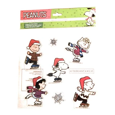 Image of Peanuts Holiday Christmas Window Clings Charlie Brown Snoopy One Package of 7
