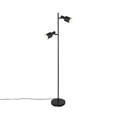 Image of QAZQA Smart Floor lamp Black incl. 2 WiFi A60 Stijn Modern LED E27 Light Steel Suitable for Living Room I Bedroom