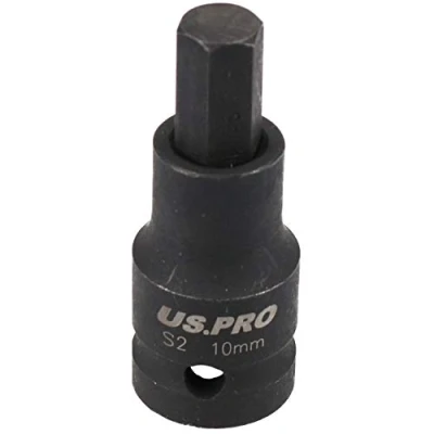 Image of M10 x 55mm 1/2 Drive Short Impact Impacted Allen Hex Key Socket