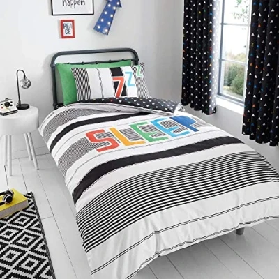 Image of Catherine Lansfield Kids Sleep Glow In The Dark Single Duvet Set Multi