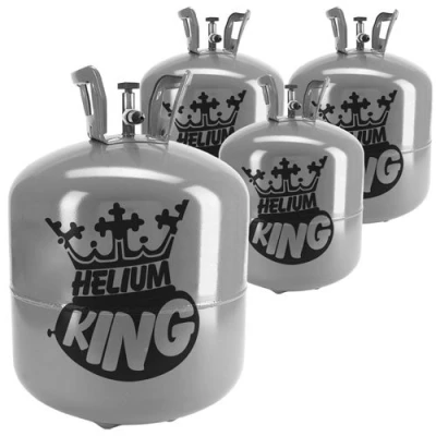 Image of Helium King Large Gas Cylinder Fills 50 Balloons Pack of 4