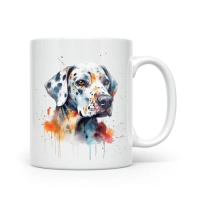 Image of Anonymous Gifting Dalmatian Dog Watercolour Print Mug Beautiful Glossy Printed