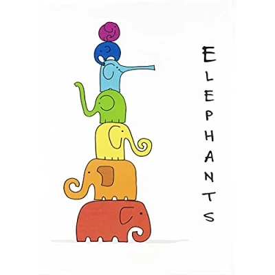 Image of Half a Donkey Stack of Elephants Large Cotton Tea Towel