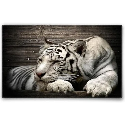 Image of Silent Monsters Mouse Mat Size M (360 x 250 mm), Pad Design: White Tiger, Stitched Edges, Mousemat for Office and Gaming, Mousepad Non Slip Rubber Base, Desk