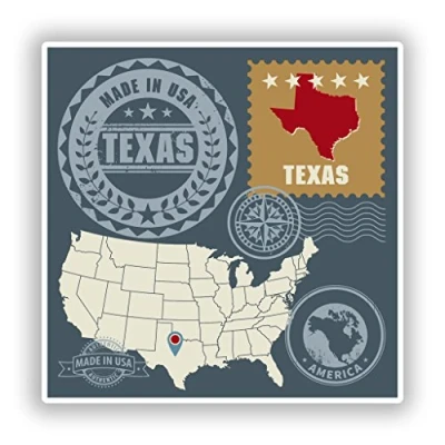 Image of 2 x 10cm/101mm Texas USA Vinyl Stickers Travel Luggage #10151