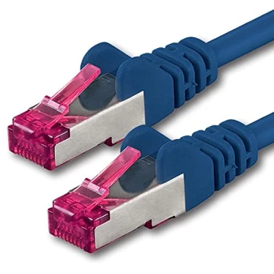 Image of 1aTTack.de 5m CAT6a Network cable blue 1 piece CAT 6a S FTP double shielded PIMF 500MHz