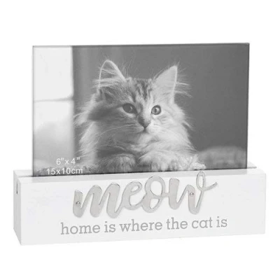 Image of Loving Script Photo Frame 6x4 Meow (Cat)