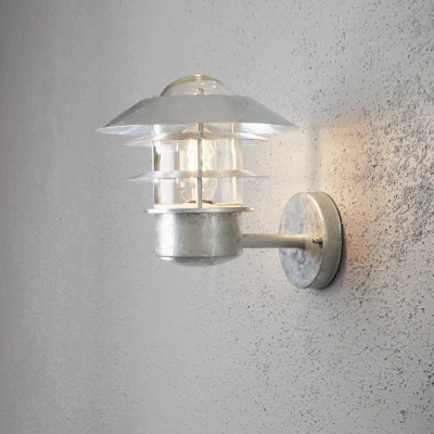 Image of Modena Outdoor Modern Lantern Up Light Galvanised Steel, IP44