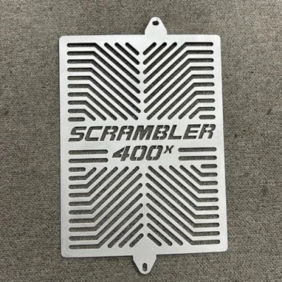 Image of Radiator Grille Guard Cover Protector Compatible with For Triumph Scrambler 400X 2024 Motorcycle Net Protection (Silver)