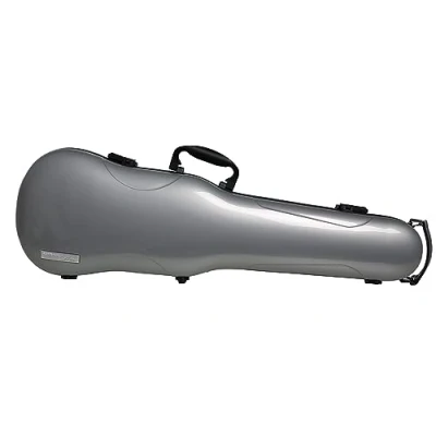 Image of GEWA AIR 1.7 Form Shaped Violin Case silver metallic high gloss, Made in Germany, with side handle