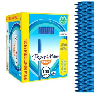 Image of Paper Mate InkJoy 100ST Ballpoint Pens Medium Point (1.0 Mm) Blue 100 Count
