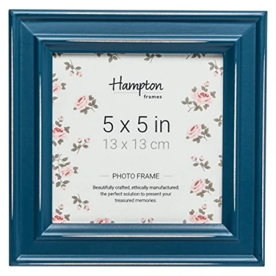 Image of Hampton Frames PALOMA Distressed Square Picture Photo Frame Teal 5x5 (13x13cm) PAL301955T