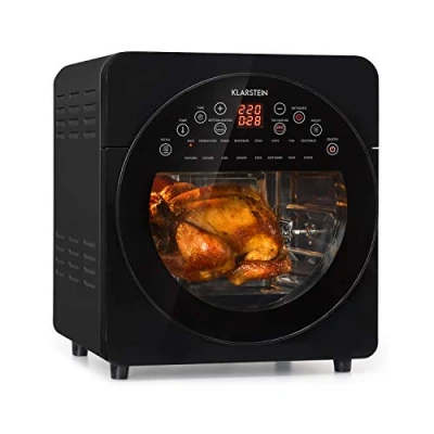 Image of Klarstein AeroVital Easy Touch Hot Air Fryer Fryers, Oven, 1700 Watts, XXL Volume: 14 Litres, 16 Programmes, Cool Housing, 60 Minute Timer, Black