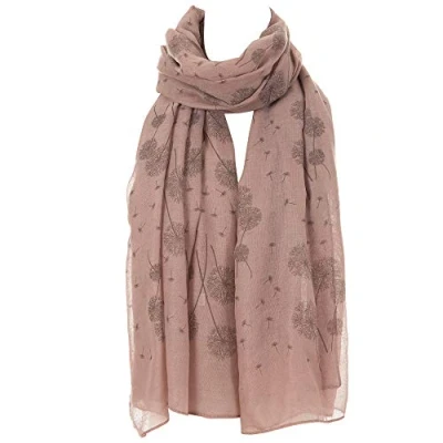 Image of Dandelion Celebrity Designer Scarf Women Shawl Wrap By London Scarfs (dusty pink)