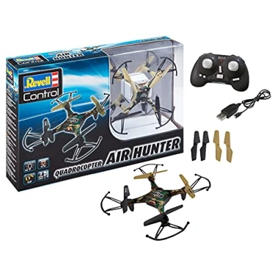Image of Revell Control 23860 Remote Quadcopter &quot;Air Hunter&quot; With Precise 2.4GHz Control, 3 Speeds, Flip Mode, Headless LED lights, Easy To Fly, 16cm in length