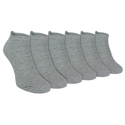 Image of Sock Snob 6 Pack Mens Cotton Ankle Low Cut Short Quarter Gym/Trainer Socks (6 11 UK, Grey)