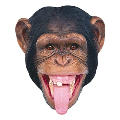 Image of STAR CUTOUTS Chimpanzee Single Face Mask l Jungle Party