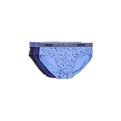 Image of Emporio Armani Men&#039;s CORE Logoband 3 Pack Brief, MAR/ST AZZUR/INCHIOS, S