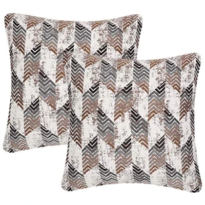 Image of Yeiotsy Pack of 2, Nordic Style Cozy Decorative Throw Pillow Covers for Sofa Bed Car Chair Geometric Cushion Cases Jacquard Chenille (Coffee Rhombus, 18 X Inches)