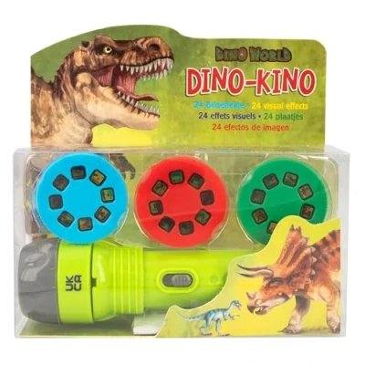 Image of Depesche 12638 Dino World 24 Effects Handy Lamp with Dinosaur Images, Battery, Multicoloured