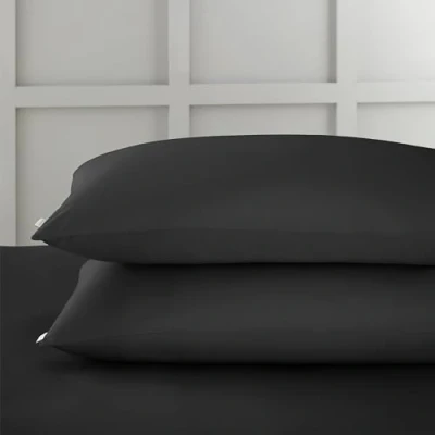 Image of Bianca 400 Thread Count Cotton Sateen Standard Pillowcase Pair Black