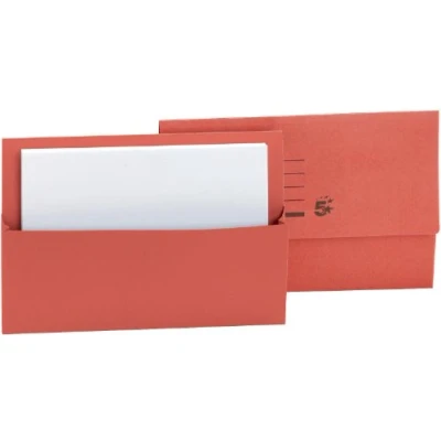 Image of 5 Star Office Document Wallet Half Flap 250gsm Capacity 32mm Foolscap Red [Pack 50]