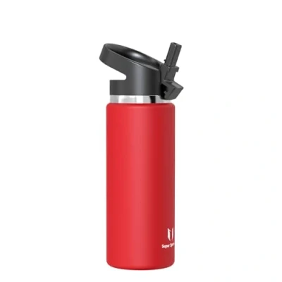 Image of Super Sparrow Water Bottle Insulated 750ml Wide Mouth Metal SwivelSip Flask BPA Free, Leak Proof Ergonomic Straw Bottles for Work, Gym, Travel, Sports