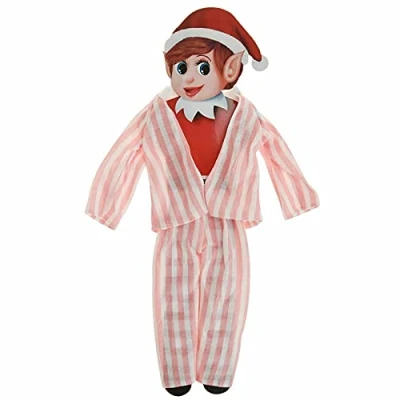 Image of Elves Behavin Badly Elf Nightware Striped Pyjamas Pink