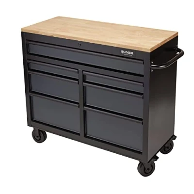 Image of Bunker Workbench Roller Tool Cabinet, 7 Drawer, 41&quot;, Grey