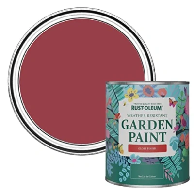 Image of Rust Oleum Red Mould Resistant Garden Paint In Gloss Finish Soho 750ml