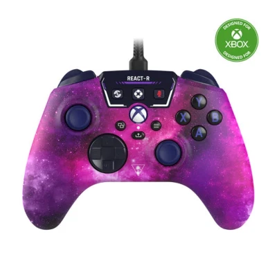 Image of Turtle Beach React R Nebula Wired Gaming Controller with Audio Controls, Mappable Buttons &amp; Textured Grips for Xbox Series XS, One PC [Officially Licensed Xbox]