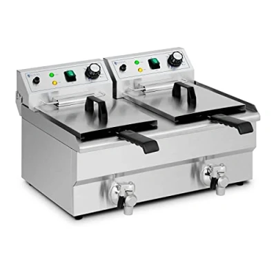 Image of Royal Catering RCPSF 18ETH Deep Fat Fryer 2 x 11 L 230 V Electric Commercial (Stainless Steel, 6,000 W, 60 200 C)