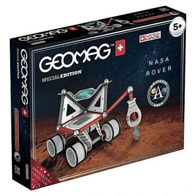 Image of Geomag 809 Special Edition NASA Rover, Magnetic Constructions, White, Grey, Red, Blue, 52 Pieces