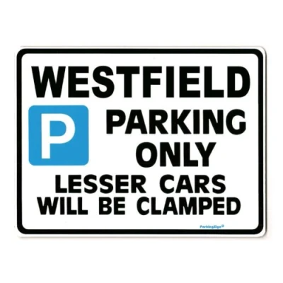 Image of Gift for owner Westfield Parking Sign Seven 7 se car models Size Large 205 x 270mm Made by Case Graphics in the UK