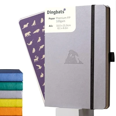 Image of Dingbats* Earth Dotted Journal A5 Vegan Leather, Hardcover, Ideal for Work, Travel Pocket, Elastic Closure, Bookmark