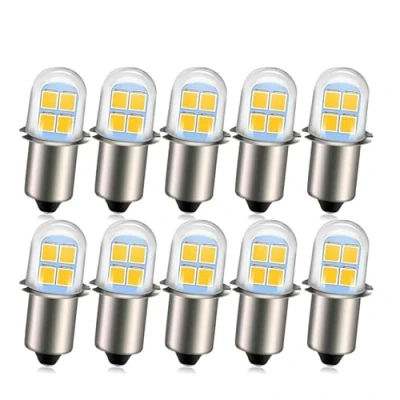 Image of Ruiandsion 10pcs P13.5S LED Bulb Yellow 2835 8SMD Chips 4.5V 6V Upgrade for Headlamps Flashlights Torch Lights