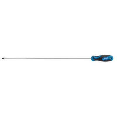 Image of Draper Extra Long Reach Soft Grip Plain Slot Screwdriver, 6.0 x 450mm