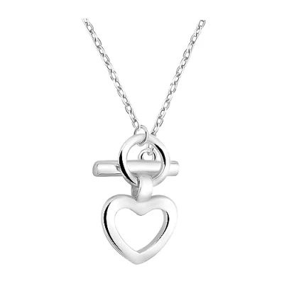 Image of Sofia Milani Women&#039;s Necklace 925 Silver Heart Bar Circle Pendant N0662