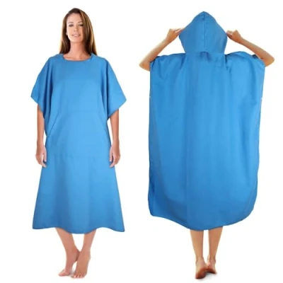Image of KUOGAS Changing Robe Towel Poncho with Hood for Surfing Swimming Wetsuit Changing,Compact &amp; Light Weight(Dark Blue, M) (Sky 01 Medium)