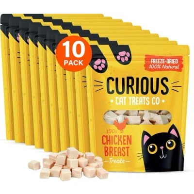 Image of 200g Freeze Dried Chicken Cat Treats 100% Natural Breast Nibbles Allergen Free &amp; Hypoallergenic for Indoor Cats Outdoor Nutritious Grain