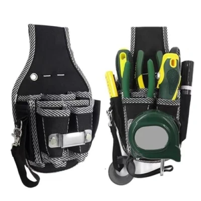 Image of Oaygat Tool Bag Tools Waist Pocket Pouch Adjustable Belt Wear Resistant Portable Canvas Maintenance Holder for Carpenters Electricians Technicians