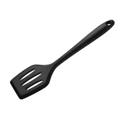 Image of Wiltshire Mini Silicone Slotted Turner, Flipping &amp; Turning Tool, Fish Slice, Cooking Serving Spatula, Heat Resistant Utensil, Non Stick, Scratch, Midnight Black, 21x5.5x2cm